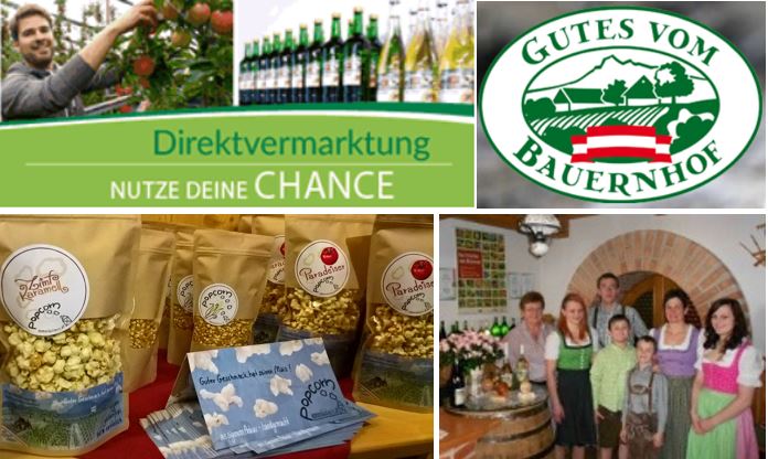 Interesting initiatives Austria <a href="/shortfoodchain/">COREnet</a> 
* cooperation of 1.600 producers gutesvombauernhof.at
* restaurant and shop local food derfloh.at/radius66/  
* farm restaurant and archery rosenbaum.or.at 
* popcorn vomnikolaus.at
* cityfarm.wien