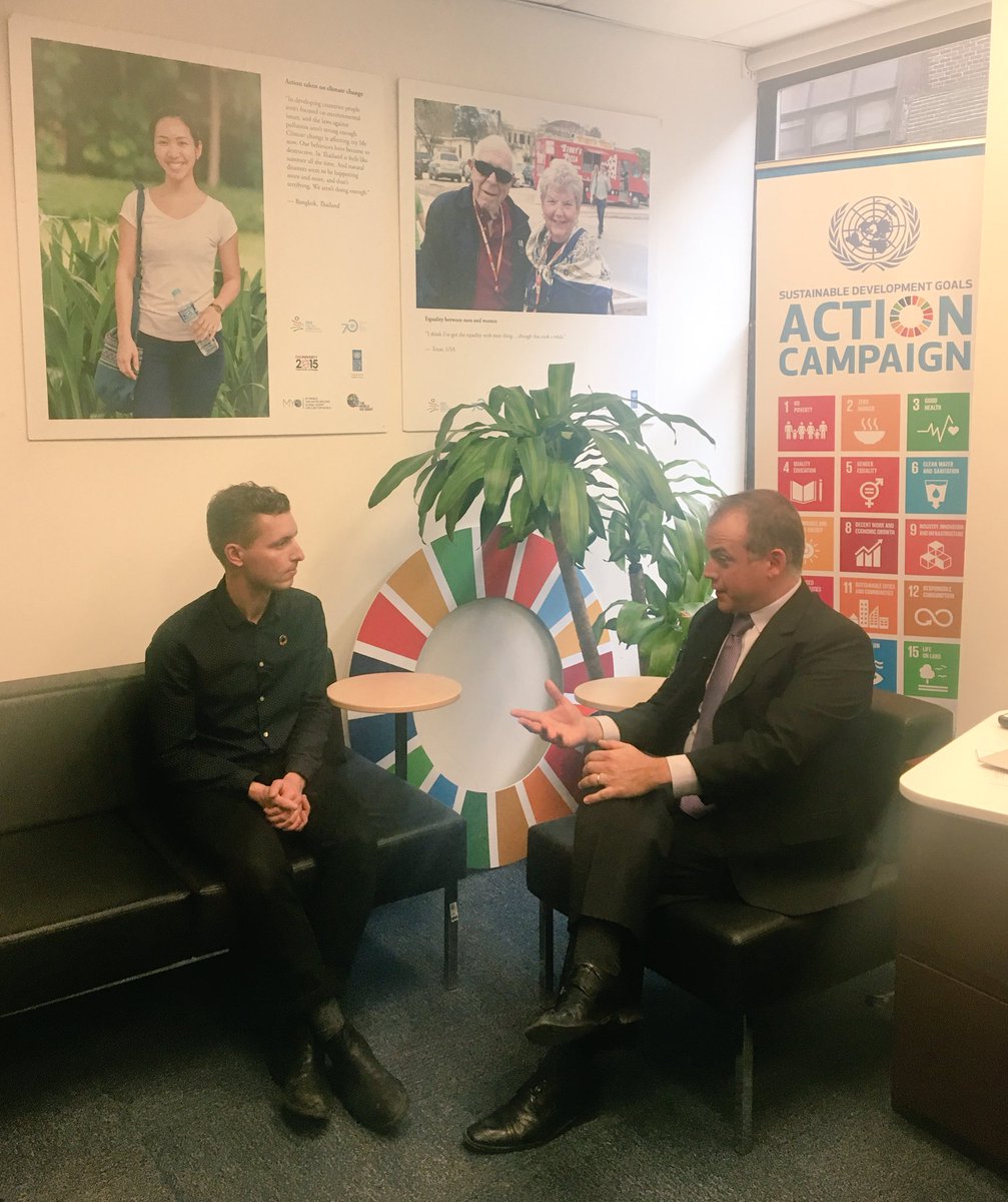SDGaction's tweet photo. How can @impacthubnyc’s network get involved with the #SDGs? @RyanCarl interviews our Director, @mtoomeyUN #Act4SDGs https://t.co/AXz3IUISuH https://t.co/1imi8OWPC8