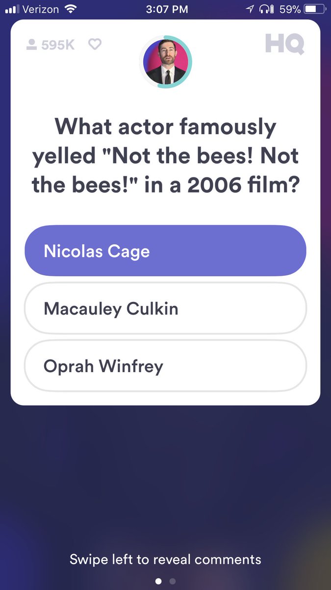 Well <a href="/hqtrivia/">HQ Trivia</a> is really digging into the shit now... <a href="/notthebeesnj/">Not The Bees!</a>