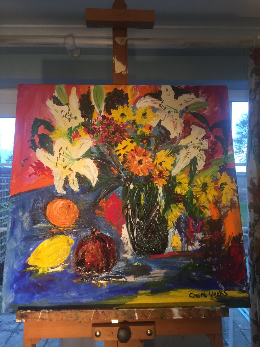 Painting with acrylic and oils this weekend for a change.