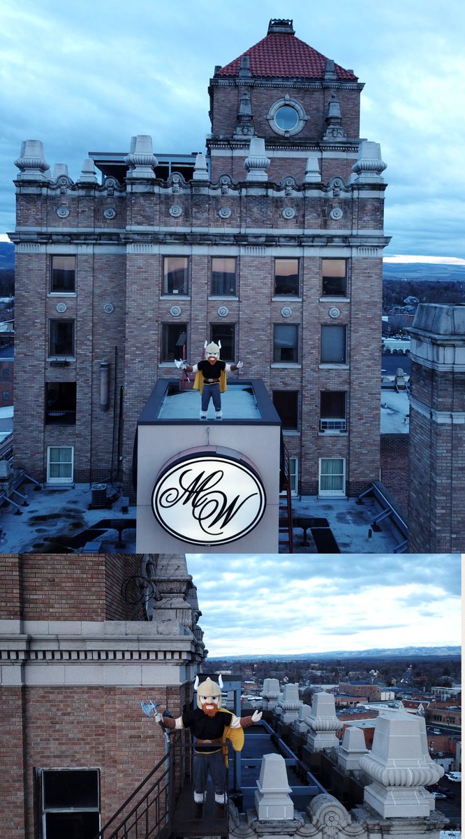 #NWACmascotchallenge2018 Week 2! The Warrior likes to hang out on the tallest building in Walla Walla the <a href="/WallaWallaHotel/">Marcus Whitman Hotel</a> ! Help <a href="/WWCCWarriors/">WWCC</a> win the <a href="/NWACSports/">NWAC</a> Mascot Challenge by liking and retweeting this post! We are currently in 2nd place! *Original Post