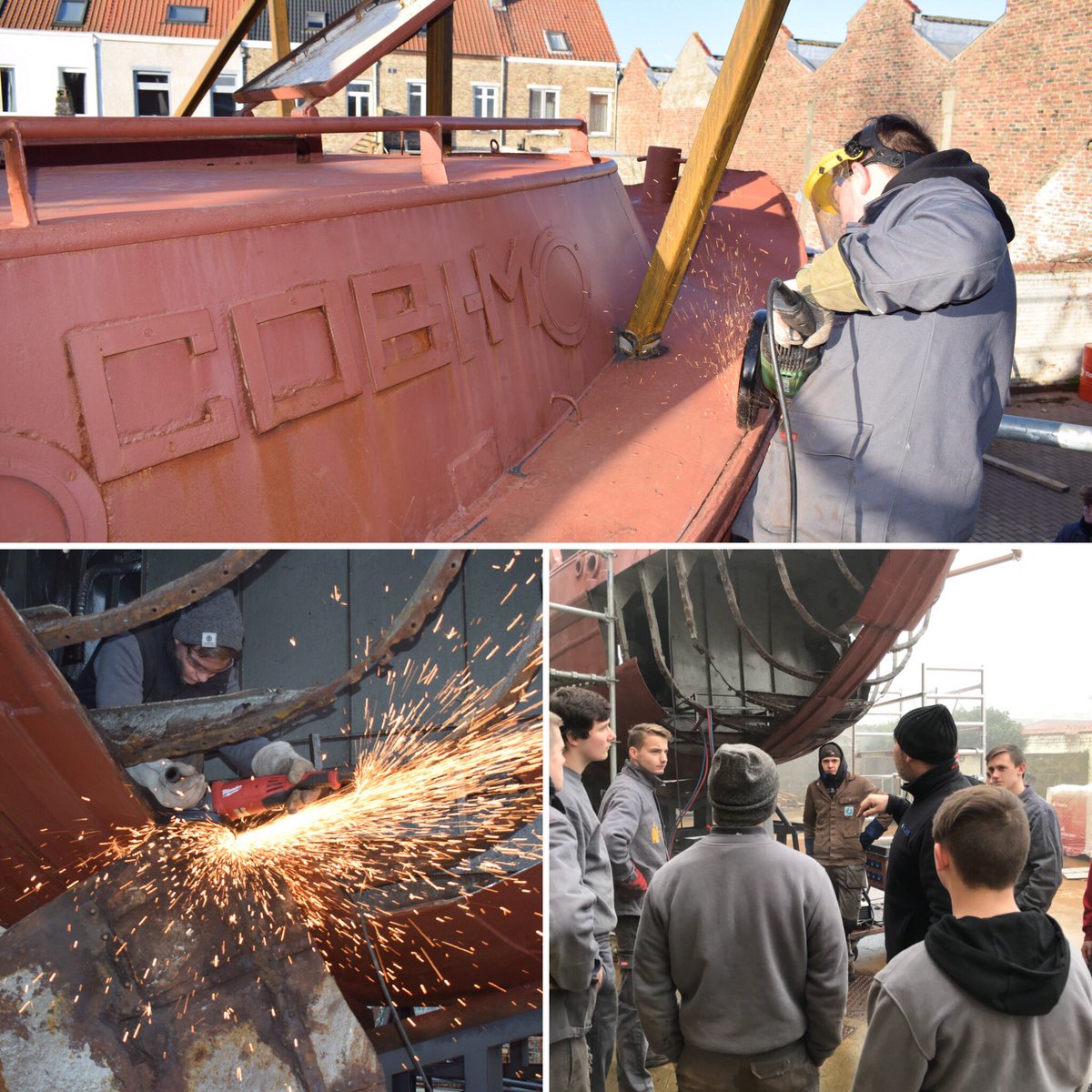 GO_MSNieuwpoort's tweet photo. Kom je ook een kijkje nemen? 
Morgen en donderdag werken onze lassers verder aan de renovatie van de sleepboot Cobi-M. @StadNieuwpoort @Multraship @StiVitality @Bo_Lowagie @DaveDavdv @nys_karen #lassen #welding https://t.co/vEeQRVYmy2