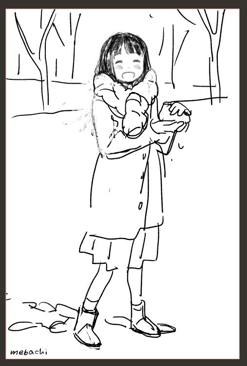 サシェミニさん(@Sache_mini )のメリノウールのモコモコミニマフラーのイラスト、彼女と雪合戦する妄想したらたくさん描けてしまったので載せてみます https://t.co/iHk6ifLpGu 