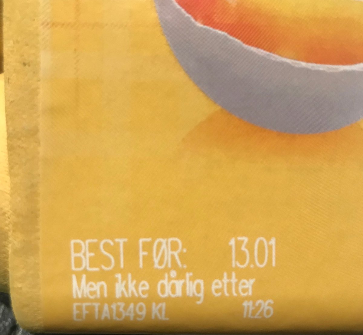 ulvness's tweet photo. Liker dette: «Best før, men ikke dårlig etter» Snart blir det vafler:) https://t.co/PPE6QB0cEp