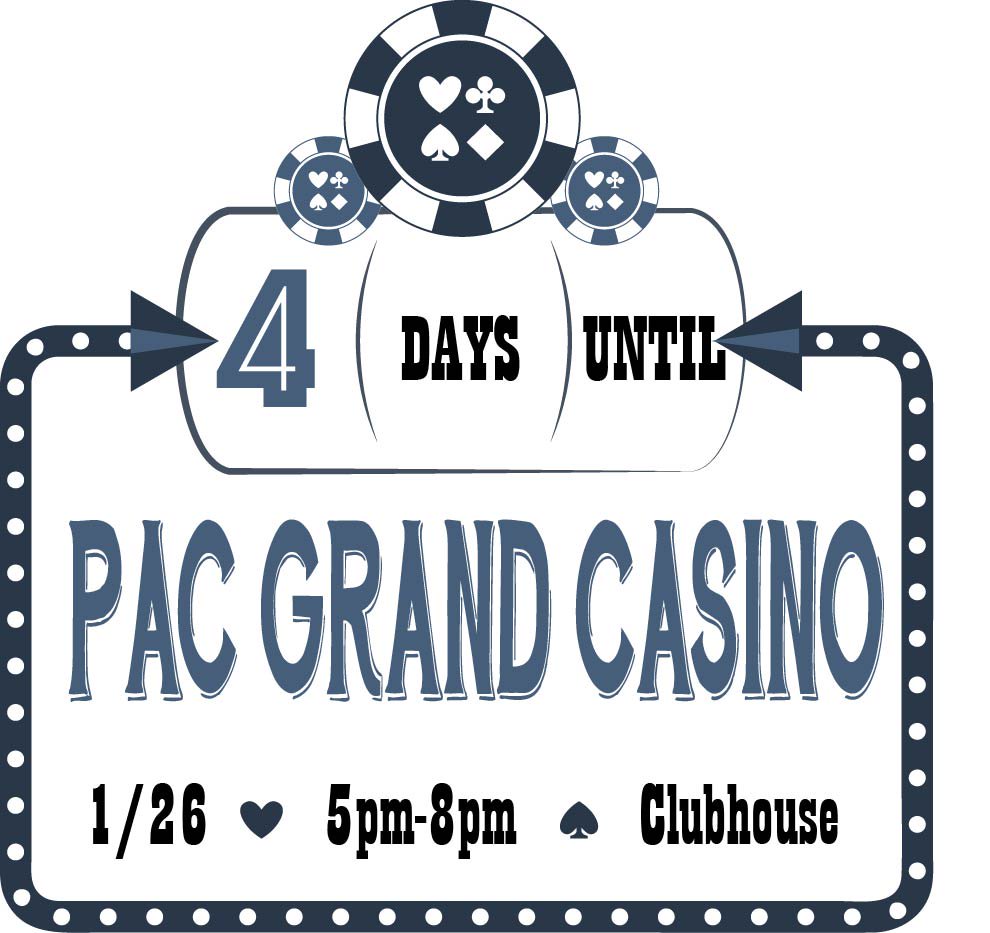 PointeAtCentral's tweet photo. Are you lucky? Test it out at our PAC GRAND CASINO event that is on 1/26, starting at 5pm, at the Clubhouse. #pointeatcentral #ucf #valencia #largescaleevent #pointelife #fun #casinonight #orlando #friday https://t.co/PZiv9bXlLH