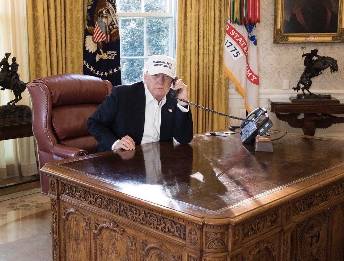 bywillpollock's tweet photo. "Donald! Stormy for you, Line One." #EmptyDesk https://t.co/0O9KuAIuKu