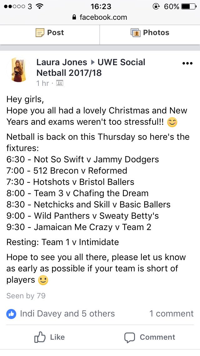 Hope you had a nice Christmas, the Netball League begins again this week here are the fixtures ☺️🏐