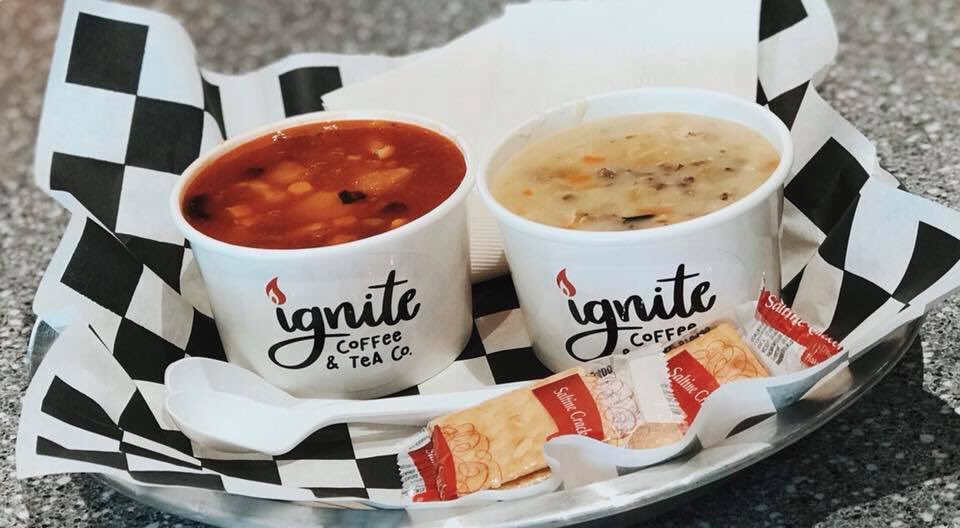 IgniteCTC's tweet photo. Weekly soup schedule: 
Mon: Chicken Noodle and Broccoli Cheddar
Tues: Chicken Wild Rice and Vegetarian Vegetable
Wed: Chili and Baked Potato Bacon
Thur: Tomato Bisque and Beef Barely
Fri: Chicken Noodle and Broccoli Cheddar
Sat: Chili and Baked Potato Bacon
Sun: Employee’s pick! https://t.co/wzJLe7CJdz