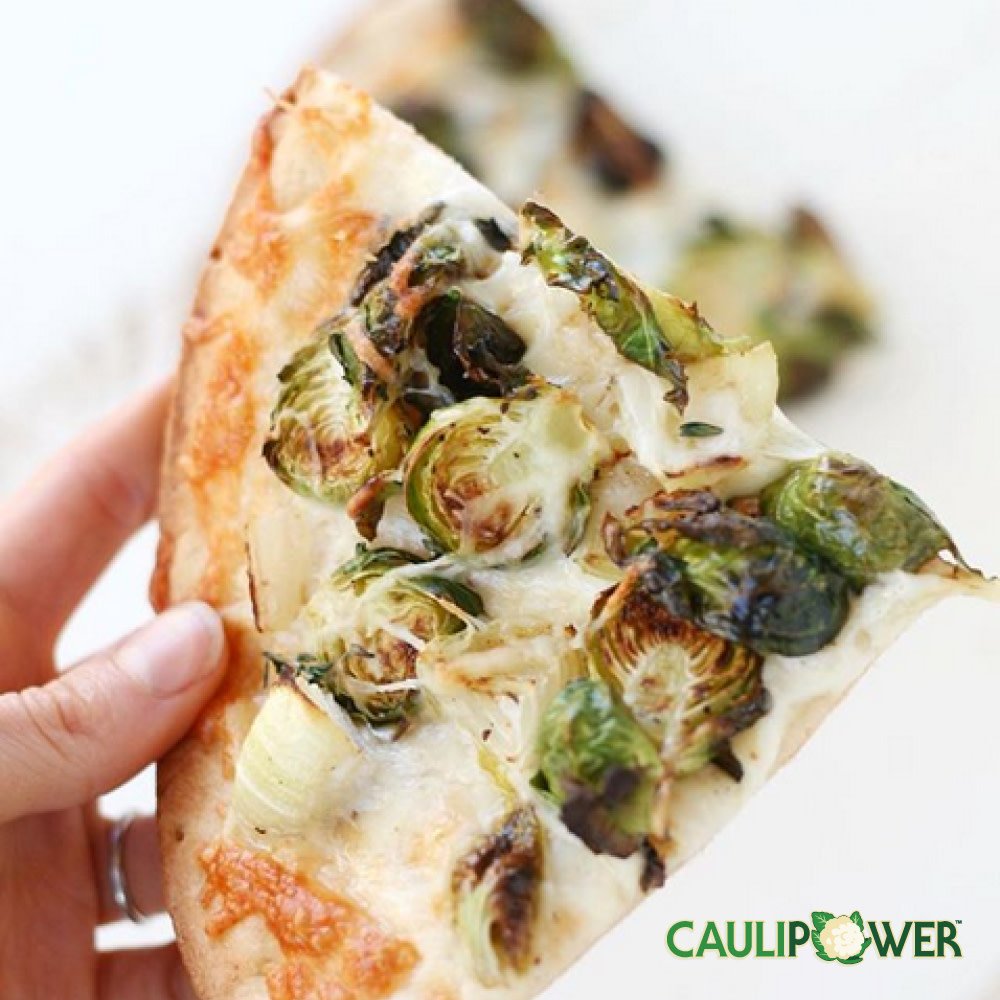 Starting the week off right with <a href="/vegukate/">Kate Gavlick</a>'s leftover pizza: crispy balsamic brussels, sweet onion &amp; a #CAULIPOWER crust. CAULIPOWER.net/FindUs