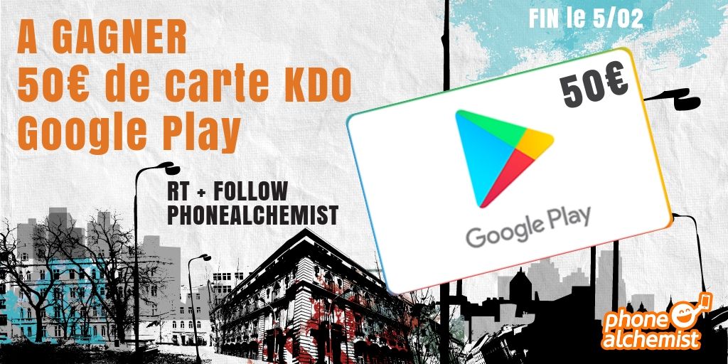 phonealchemist's tweet photo. 🎁 #Concours 

A GAGNER 
1 carte KDO 50€ #GooglePlay 

✅ Pour participer : 
RT + Follow @phonealchemist 

🔥TAS 05/02 https://t.co/GfUQQaGZAR