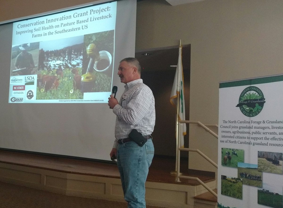 Thx Johnny Rogers with <a href="/NCExtension/">NC State Extension</a> <a href="/infoCEFS/">CEFS</a> #AmazingGrazing on prj updates! Glad to support #ImprovingPastures with other sponsors <a href="/NCgoldenLEAF/">Golden LEAF</a> <a href="/NCAgriculture/">NCDA&CS</a>. <a href="/NCForageCouncil/">NC Forage Council</a> workshops sponsors include <a href="/NCCattle/">NC Cattlemen's Assoc</a> @CaroFarmCredit <a href="/AgCarolinaFC/">AgCarolinaFarmCredit</a> <a href="/USDA_NRCS/">Natural Resources Conservation Service</a>