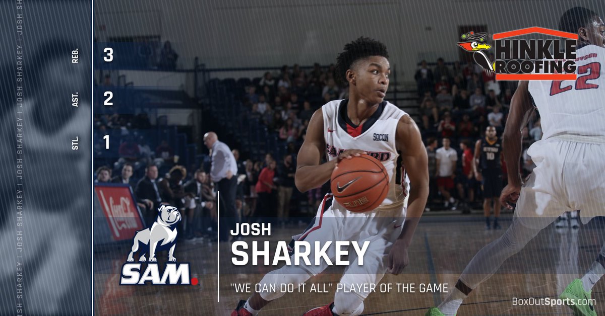 SamfordSports's tweet image. Josh Sharkey was last night's “We Can Do It All,” Player of the Game, brought to you by Hinkle Roofing! Join us at home again, on January 27th, at 7PM, in the Pete Hanna Center and see who our next Do It All Player of the Game will be!