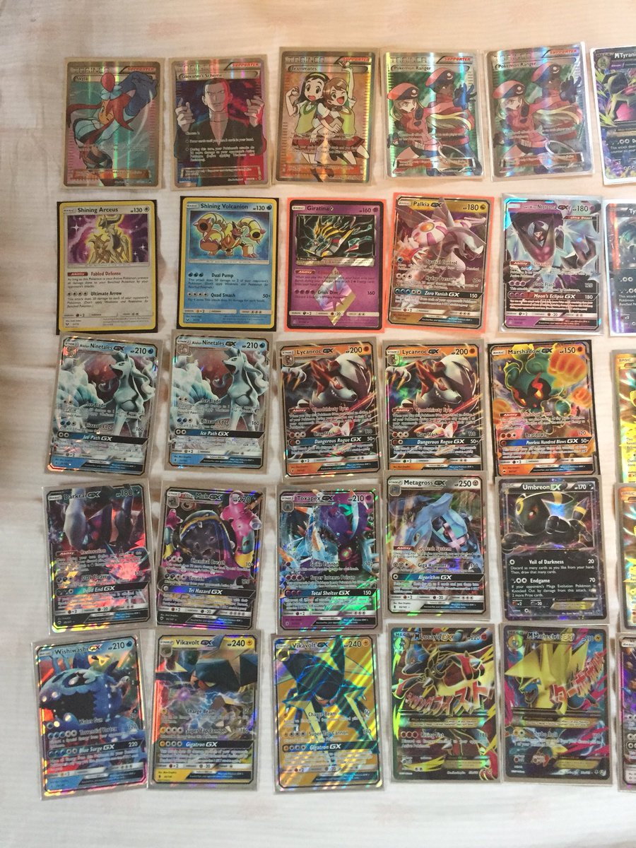 Cards uft!! Looking for guzmas (regular art), golisopod gx, zoroark gx, and puzzles. Open to other cards! 😛