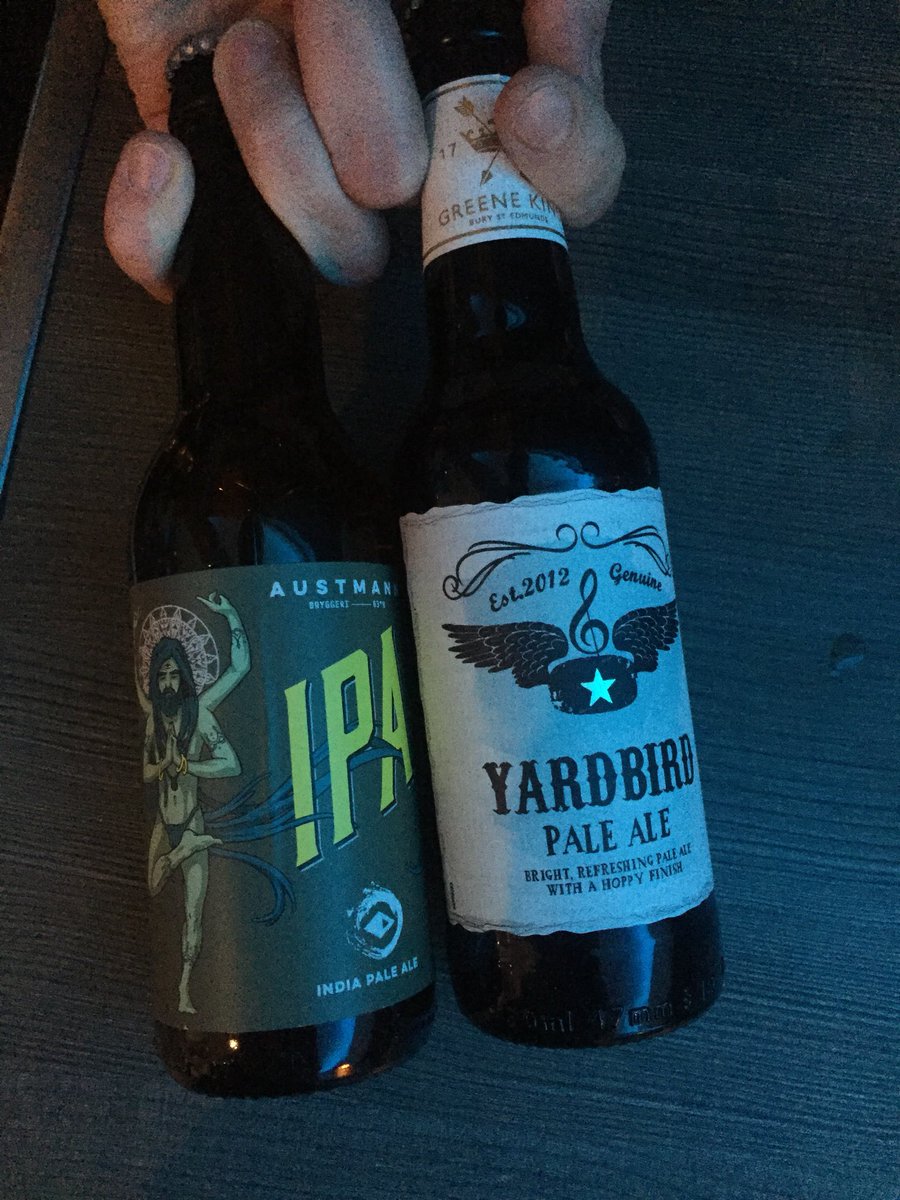 JaH_Jansen's tweet photo. Heute in der #IPA -Probe:
#Yardbird Pale Ale aus UK &
#Austmann IPA aus Norwegen
Cheerz Ladies & Gentlemans 🍻 https://t.co/w2F1eSkief