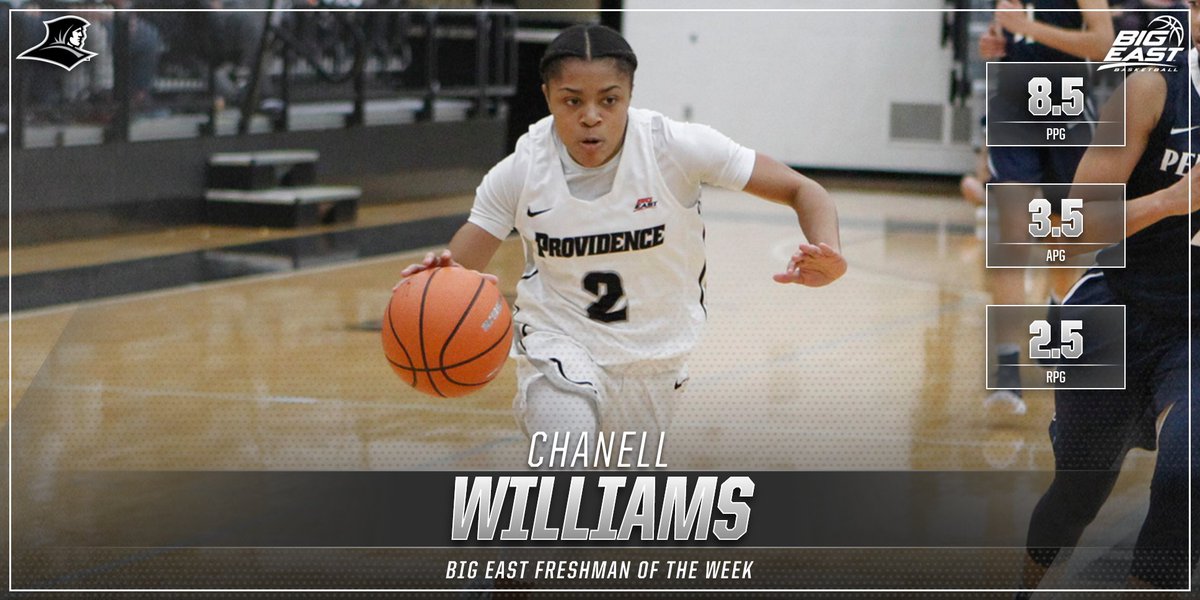 ProvidenceWBB's tweet photo. 🚨 Williams earns BIG EAST Freshman of the Week honors for 2nd second this season. Full release: https://t.co/3clWt63Kre #gofriars https://t.co/cOlsMtFwIa