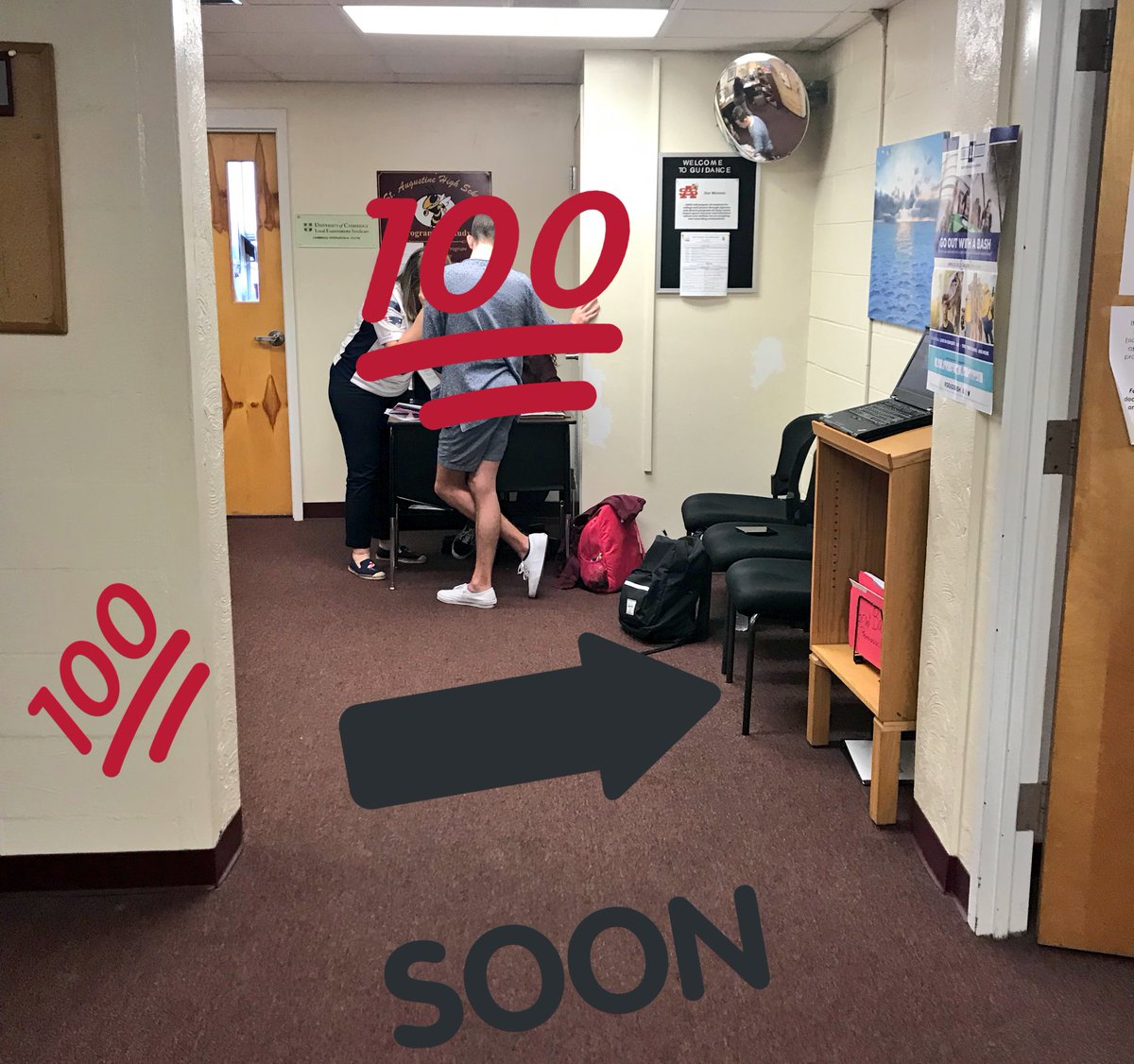 SAHSclassof2018's tweet photo. GradBash information sheets and clearance forms are now available in guidance, right by the peer pals in that red folder! #sting2018 https://t.co/4v3OSj8OHV