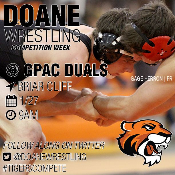 DoaneWrestling's tweet photo. Last regular season competition. @Briar Cliff for GPAC duals. Will wrestle Briar Cliff, Concordia, Jamestown, and Hastings.
#GoDoane #TigersCompete https://t.co/1XTKMdnTNl