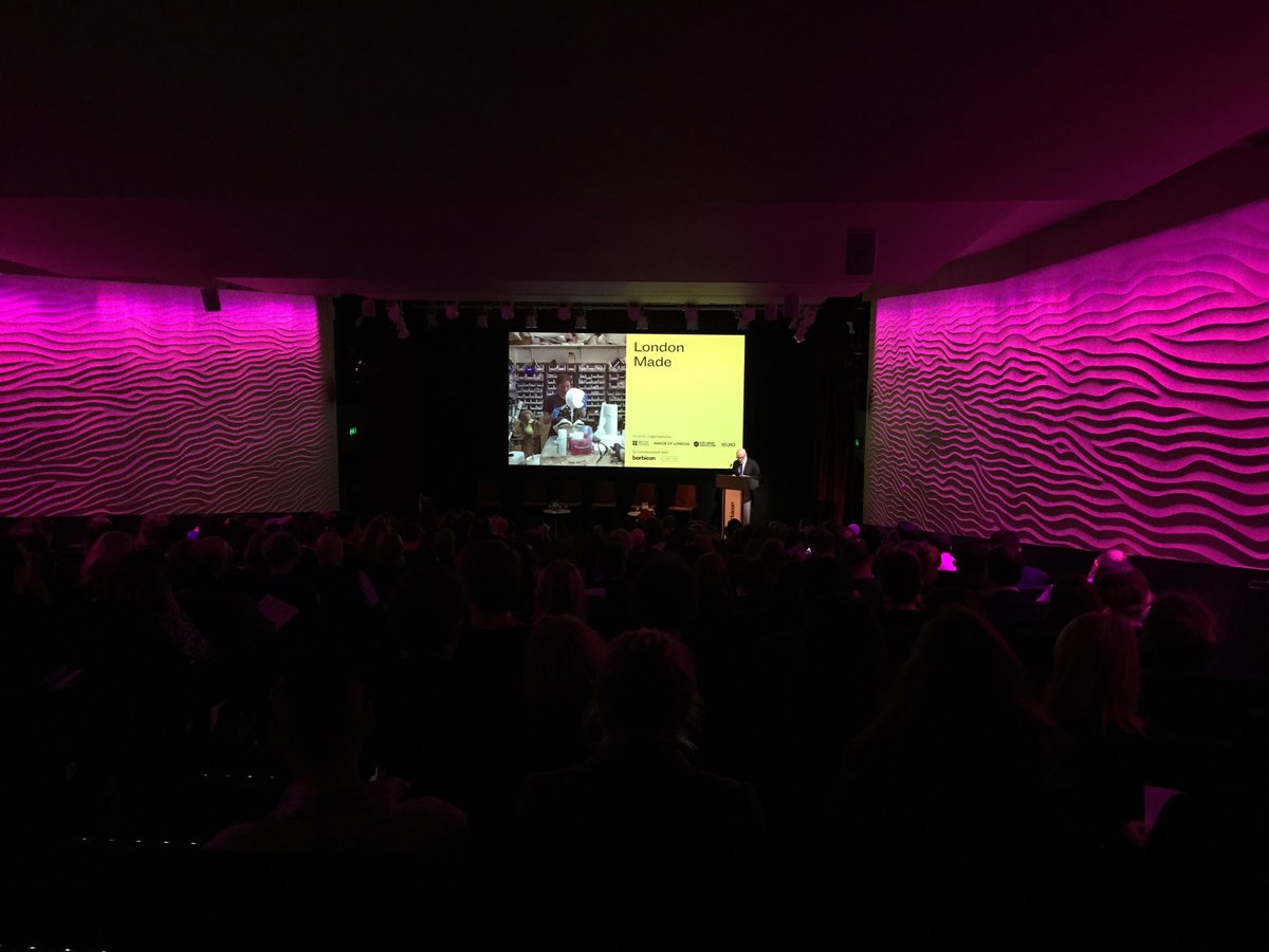 gwenwebber's tweet photo. Full house @BarbicanCentre for #LondonMade film by @we_made_that &amp; Alice Masters for #seoularchitecturebiennale @British_Design @nlalondon @SEGROplc #GLA https://t.co/14QJGKfz8f