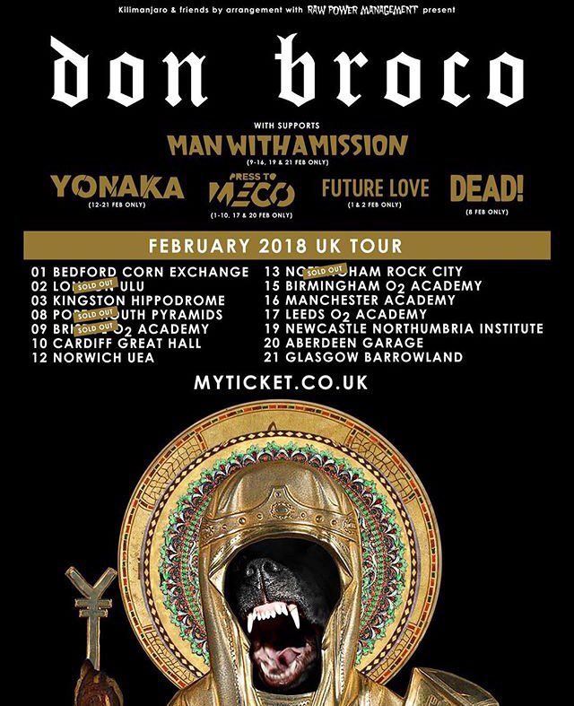 Super excited to be joining <a href="/DONBROCO/">DON BROCO</a> for a couple of shows next week. 🤙🏼🤙🏼🤙🏼