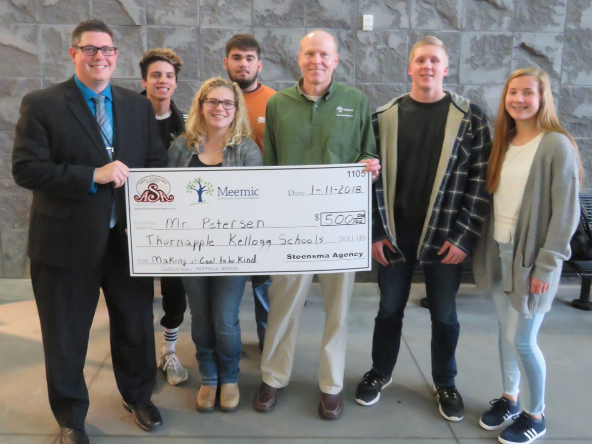 TomEnslen's tweet photo. Thank you to the MEEMIC Foundation for a recent grant to TKHS to help continue the Cool 2B Kind program! #tkstrong #meemic https://t.co/uFjQCrPQH4