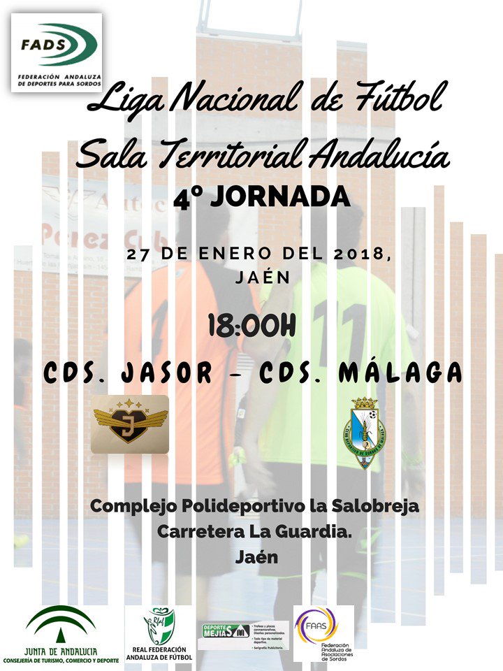 FADSinforma's tweet photo. El próximo sábado jugará CDS. JASOR y CDS. Málaga en la 4 Jornada de la Liga Nacional del Fútbol Sala Territorial Andalucía. https://t.co/0PuwnDEHcu