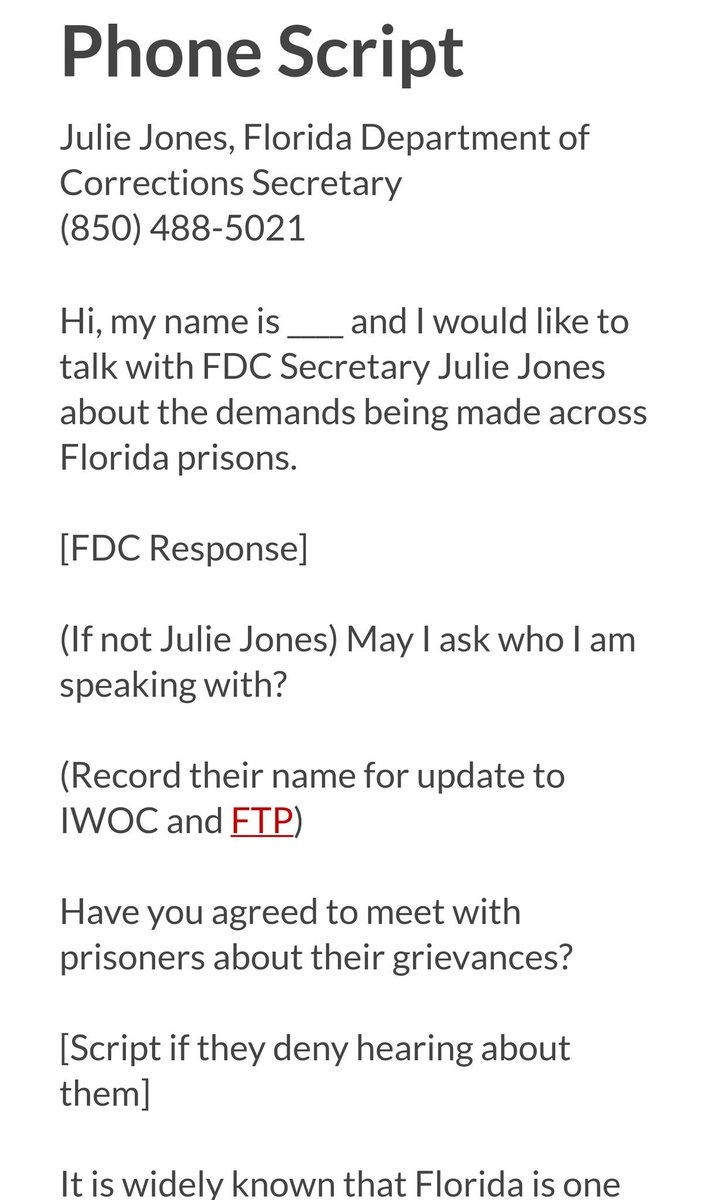 ChicagoStyleAFA's tweet image. Today! Call in &amp;amp; keep calling for a ⚡⚡phone zap⚡⚡ for incarcerated workers in support of #OperationPUSH slave labor stoppage happening in Florida 

Via @IWW_IWOC, full script &amp;amp; more info: incarceratedworkers.org/news/operation…