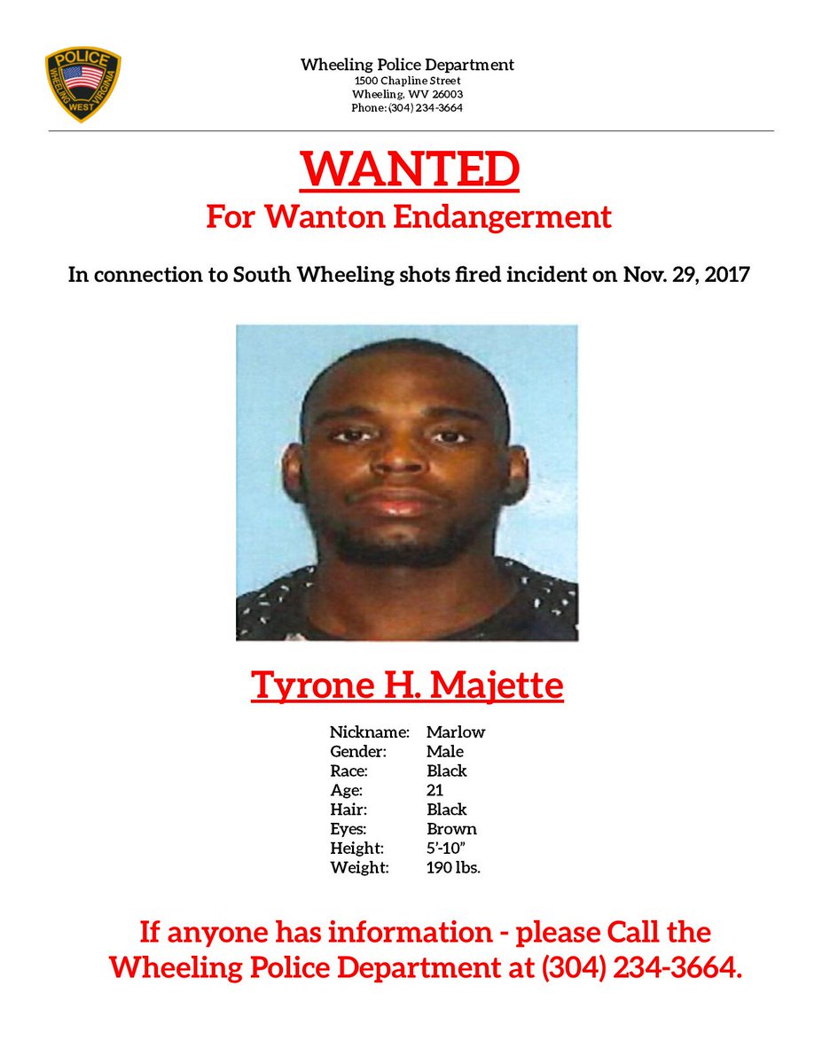 Wheeling, WV Police on Twitter "Tyrone “Marlow” Majette was arrested