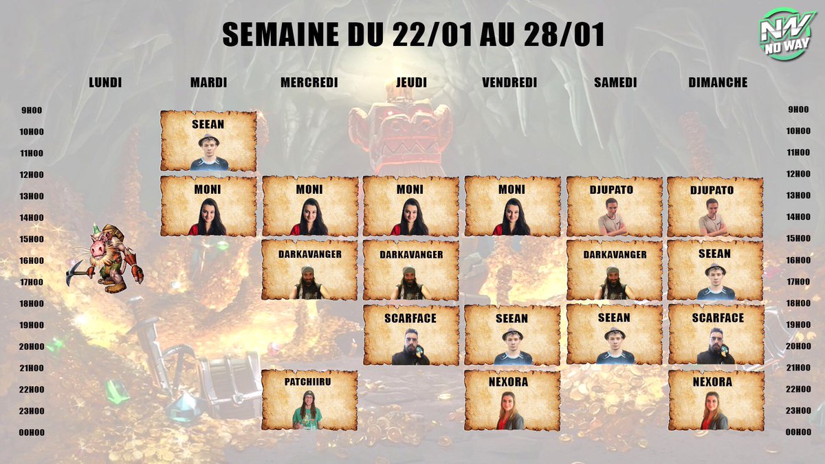TeamNoWay's tweet photo. Reprise des streams tranquillement cette semaine avec quelques trous nous en restons désolés. Mais vos streameurs sont là pour assurer toute la semaine sur la nouvelle chaîne Twitch https://t.co/C0TTVhg0bj ! Demain c’est @MVW_Seean et @Moniii_HS qui s’y collent en premier ! https://t.co/5YuG7n0Iv9
