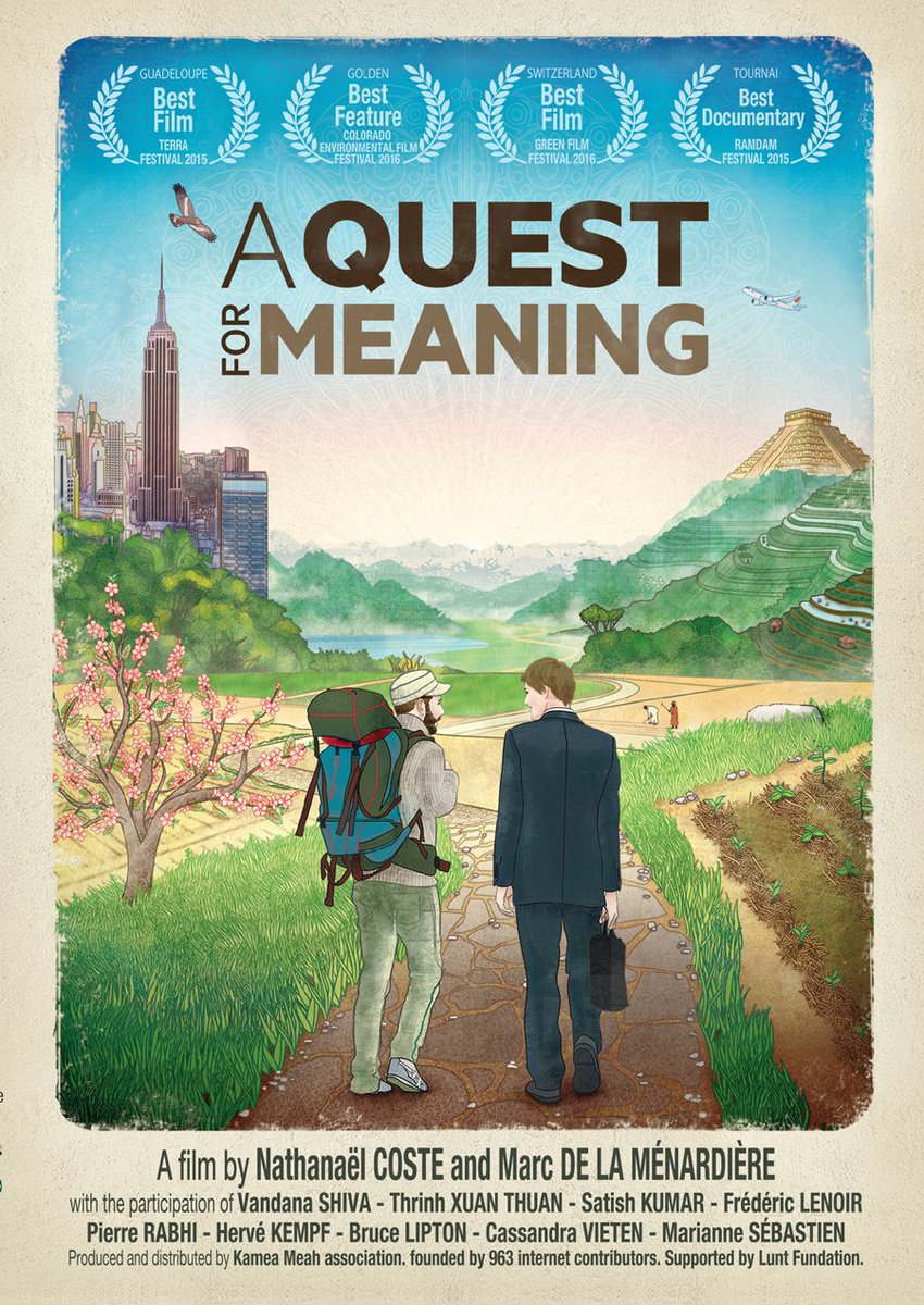 <a href="/AQuest4Meaning/">A Quest For Meaning</a>, a doc by Marc De La Ménardière &amp; Nathanael Coste, is now available for campus &amp; community screenings in the U.S. and Canada from Bullfrog Communities! ow.ly/c54b30hVZqO Watch the film on <a href="/FilmsForAction/">Films For Action</a> until the end of January: filmsforaction.org/watch/a-quest-…