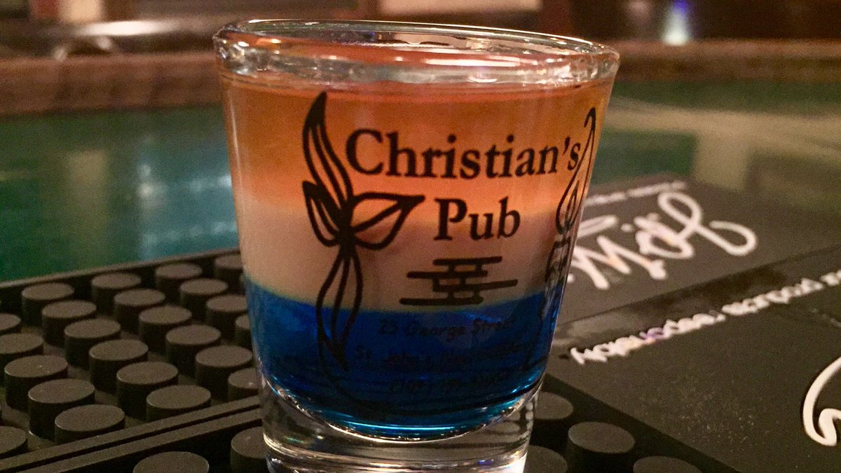 ChristiansBar23's tweet photo. NL Tide Pod Shot: Blue Curaçao, Bailey’s, Grand Marnier.Luvs it! https://t.co/u0x8cNt66M