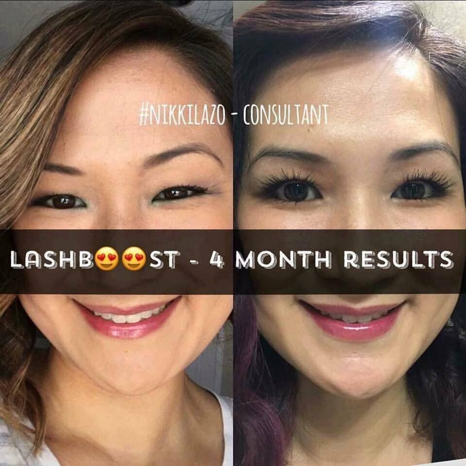 NIkki Lazo RF Consultant: Here's wat she sed: "LUV my lashboost results! N B4 pic i curled my lashes &amp; used 2 coats of mascara N recent pic my lashes curled on their own &amp; used 1 coat of mascara havent used eyelash curler 4 over a month!! i think my eyebrows R filling N 2!"