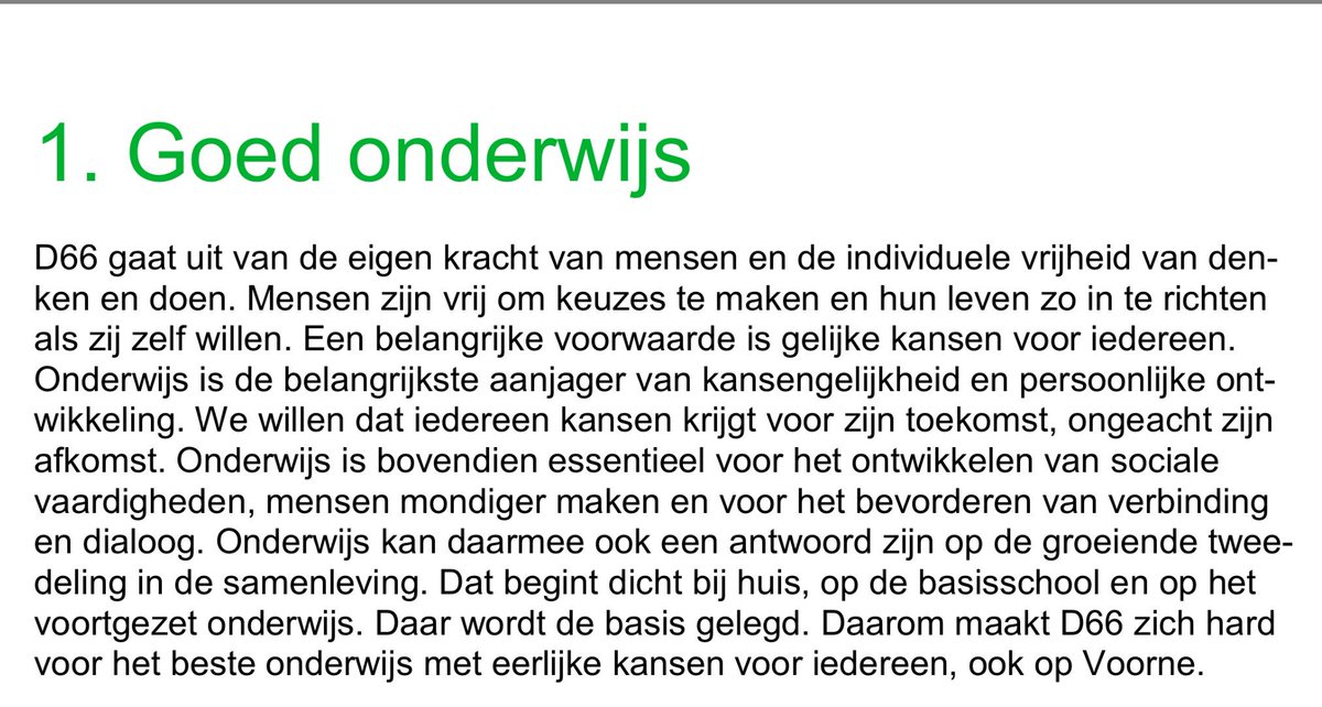 D66 maakt zich hard voor het beste onderwijs met eerlijke kansen voor iedereen, ook op Voorne