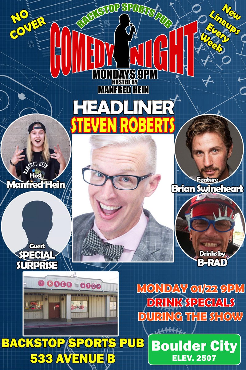 BACKSTOP SPORTS PUB Check out The Longest Running Comedy Show in #BoulderCity