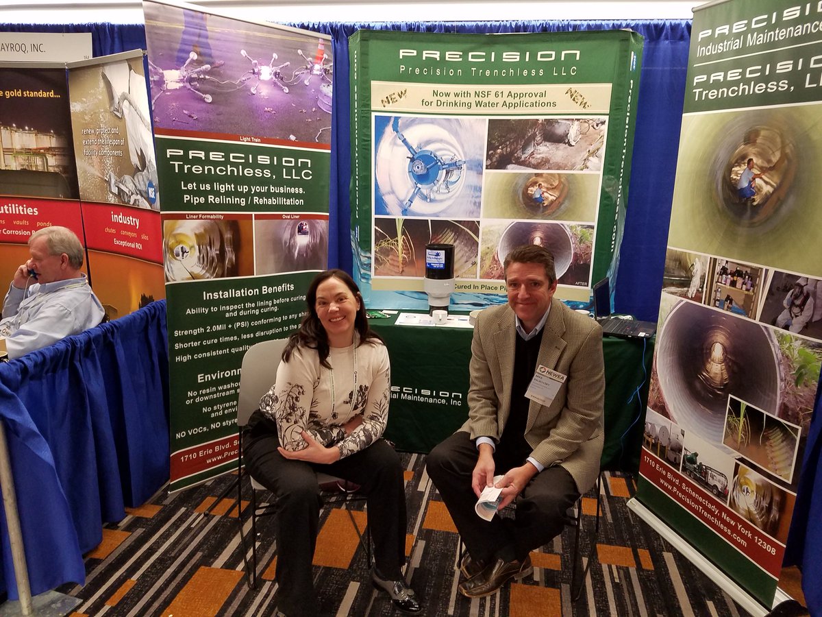 PTrenchless_LLC's tweet photo. More photos from the @NEWaterEnv Annual Conference today! We had a great time discussing industry trends, seeing familiar faces, & promoting what we offer with #trenchless tech. 💧 #NEWEA #greatpeople #greatbusiness #greatservice #CIPP #uvcipp #trenchlesstechnology #seethelight https://t.co/x5GpnZFirK