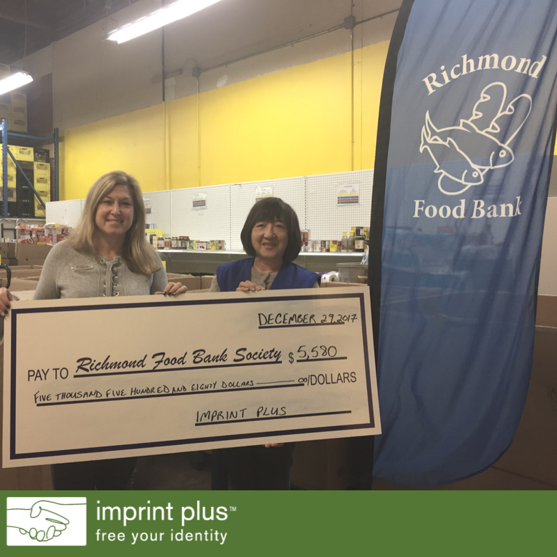 imprintplus's tweet photo. At #ImprintPlus, we believe December is the season of giving. We raised $5,580 for the @RichmondFoodBan this past Christmas, & our Sales Manager, Melissa, presented this donation. Thank you to each and everyone of you for all of your efforts to make this happen! #motivationmonday https://t.co/SiGttZsiUy