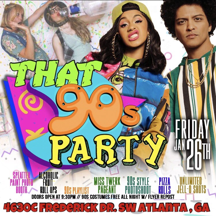 younggling's tweet photo. INSTAGRAM &amp; FACEBOOK NOT WORKING 😫😫 it’s down so 90’s PARTY TOMORROW NIGHT 😛😛

EVERYONE FREE ALL NIGHT IN 90s ATTIRE  

- KARAOKE 🎤 
- HENNY CAKE POPS
- 90’s PHOTOSHOOT &amp; MORE !!

4630C Frederick Dr. SW Atlanta , Ga

https://t.co/nWaOqIMzzt .15
