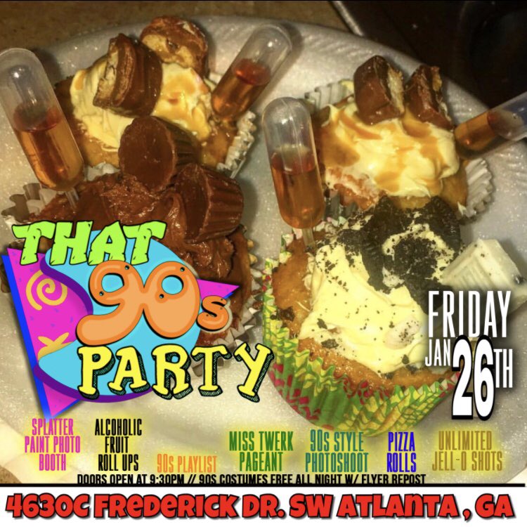 younggling's tweet photo. INSTAGRAM &amp; FACEBOOK NOT WORKING 😫😫 it’s down so 90’s PARTY TOMORROW NIGHT 😛😛

EVERYONE FREE ALL NIGHT IN 90s ATTIRE  

- KARAOKE 🎤 
- HENNY CAKE POPS
- 90’s PHOTOSHOOT &amp; MORE !!

4630C Frederick Dr. SW Atlanta , Ga

https://t.co/nWaOqIMzzt .15