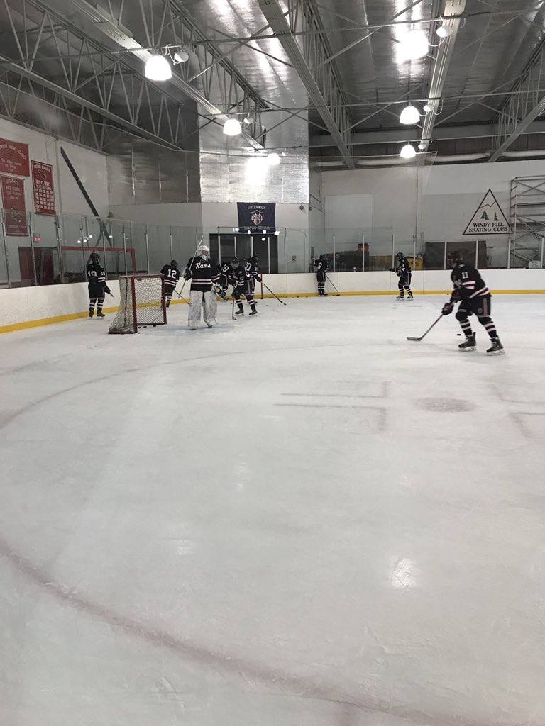 NCPuck's tweet photo. Warm ups under way here in Greenwich. Puck drop will be at 5:20 #NCPuck #NM7 https://t.co/ZF0Pkzl32j