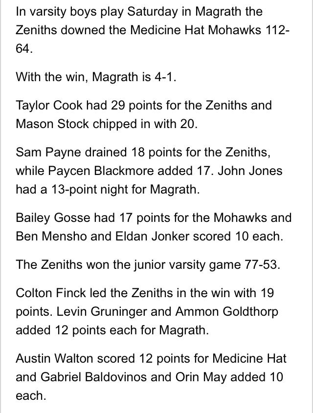 ZenithsBball's tweet photo. Zeniths in the news! Jan 22, 2018 #LethbridgeHerald #RepTheZ #ZenithsInTheNews https://t.co/y88GXSzAGD