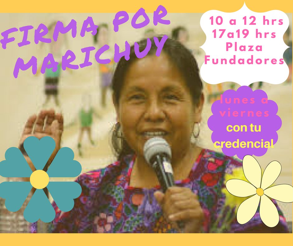 PazDurango's tweet photo. @Vargasquinones ¡Favor de difundir! #Durango  #firmaMarichuy (vocera del Concejo de Gobierno Indigena) precandidata #Independiente a la presidencia de #Mexico . Esta semana estaremos en la Plaza Fundadores 10 a 12 am y de 5 a 7 pm. Solo se necesita su credencial de elector https://t.co/z6VQP0i2AW
