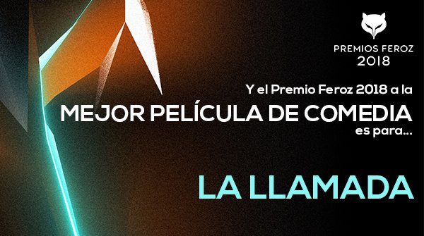 El Premio Feroz 2018 a la MEJOR PELÍCULA DE COMEDIA es para...
#PremiosFeroz
<a href="/LaLlamadaLaPeli/">La Llamada</a>