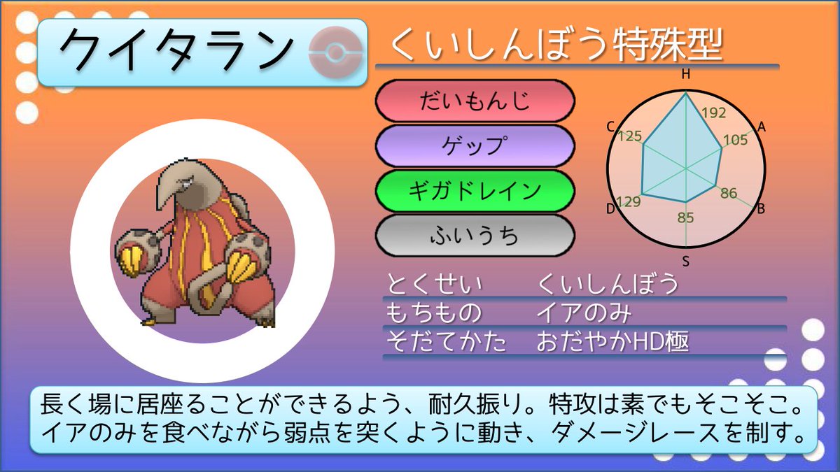 てつぼう ポケモンusum育成サンプル クッションヌメルゴン 接触技よみで繰り出し素早さを下げる ぬめぬめしてくれればいいので技構成は自由 特防は素で高いので 相手の特殊アタッカーと殴り合うことも