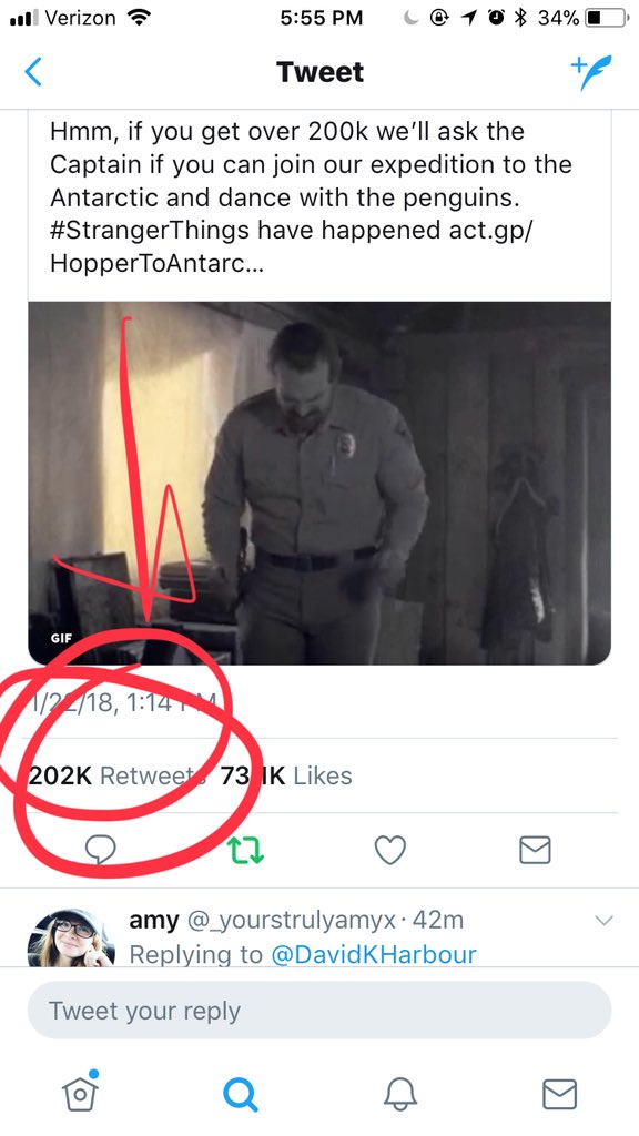 _yourstrulyamyx's tweet photo. @DavidKHarbour You did it!!! https://t.co/6ihaBjvdvV