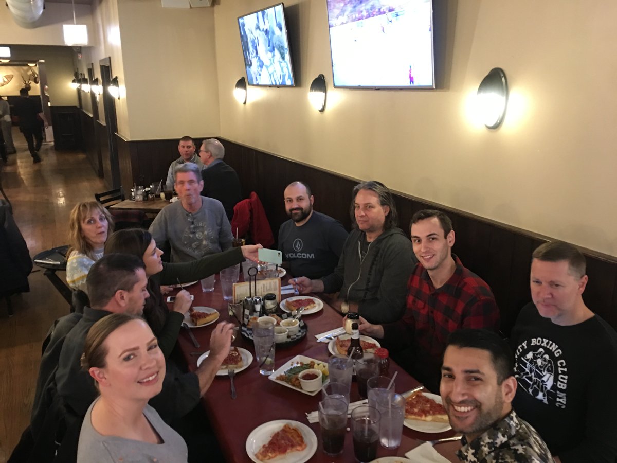 AirSysSupplies's tweet photo. Authentic #Chicago style #pizza lunch, with some of our customers - good food with good people! #loumalnatis @pizza_lou https://t.co/w3m34ZLdb6