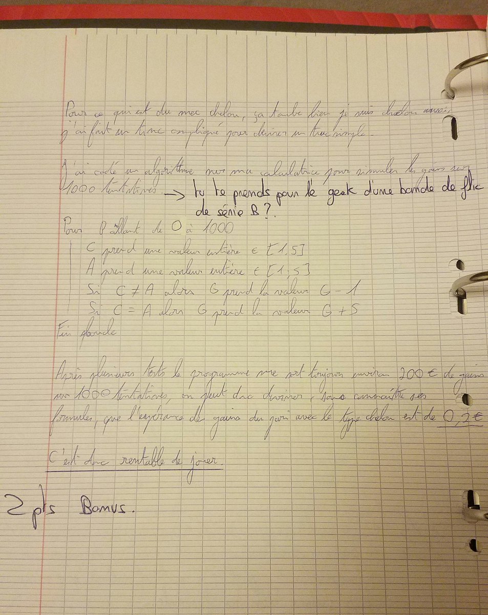 SparKisPlaying's tweet photo. À la base le sujet c'était un truc genre "un mec chelou vous propose un pari [...] est-ce rentable de jouer ?" Je suis parti un peu trop loin 😂😂 #Amixemjadorelecole https://t.co/c0IDT3W2A0