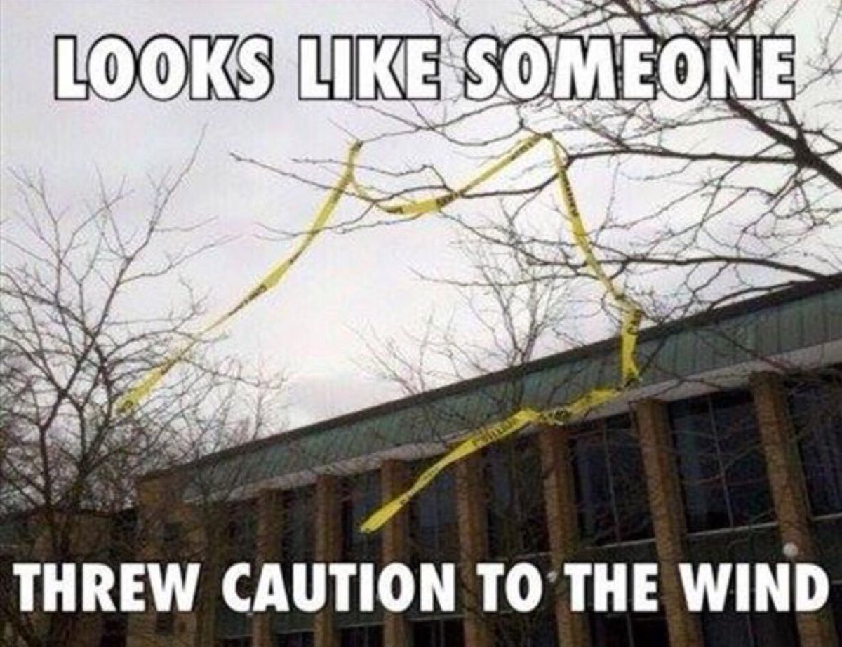 OklahomaProbs's tweet photo. Looks like some threw caution to the wind. Dad jokes. #OklahomaProbs https://t.co/SajRArJ188