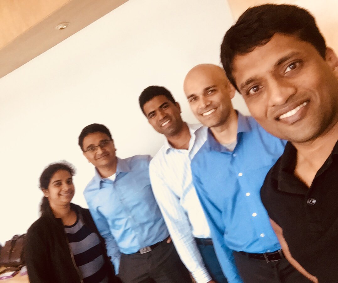 dkhare's tweet photo. With the inimitable Byju and Anita as well as the investor team at today’s board meeting. Excited for the years ahead! @TheLearningApp  ^Byjus #education https://t.co/qiaaxNQdpg