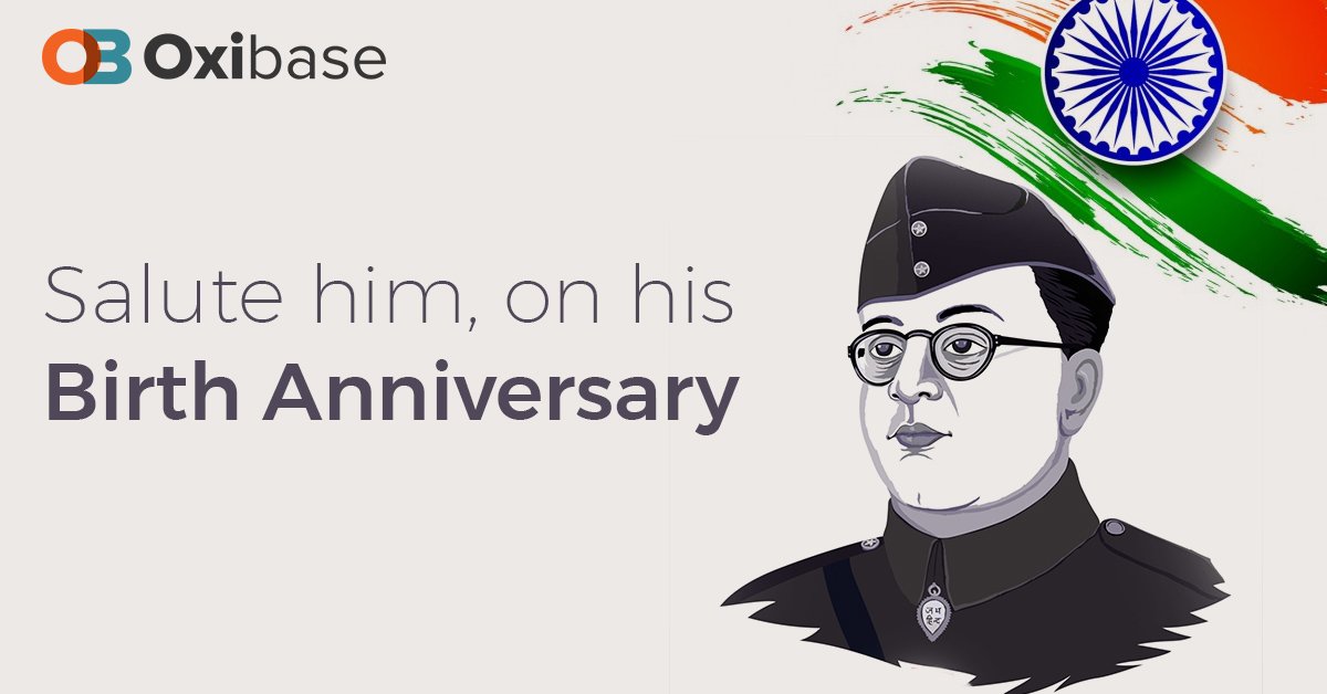 Oxibase's tweet photo. Let's take a moment to #remember and #acknowledge the #sacrifices of #NetajiSubashChandraBose! #OxibaseFamily salutes him on his #birthday.

#BirthAnniversary #SubashChandraBose #Oxibase #CRM #FitForAnyIndustry https://t.co/pu1mQfFKZH