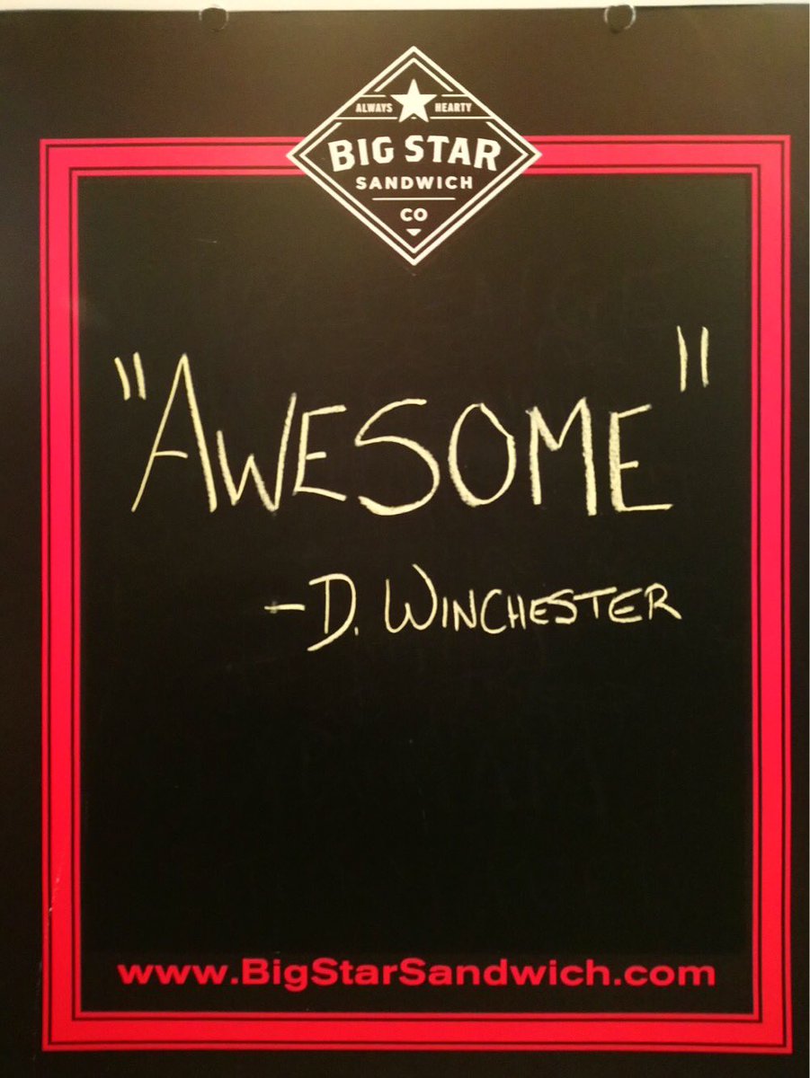 suebsg9's tweet photo. From Big Star Sandwich Co: In the mood for a #supernatural -ly good sandwich? #DeanWinchester eats the No.4! #alwayshearty https://t.co/RDYh1tM6sY
Posted 1/23/18 - 7 years ago today @JensenAckles #Supernatural https://t.co/nbwQXNjH9y