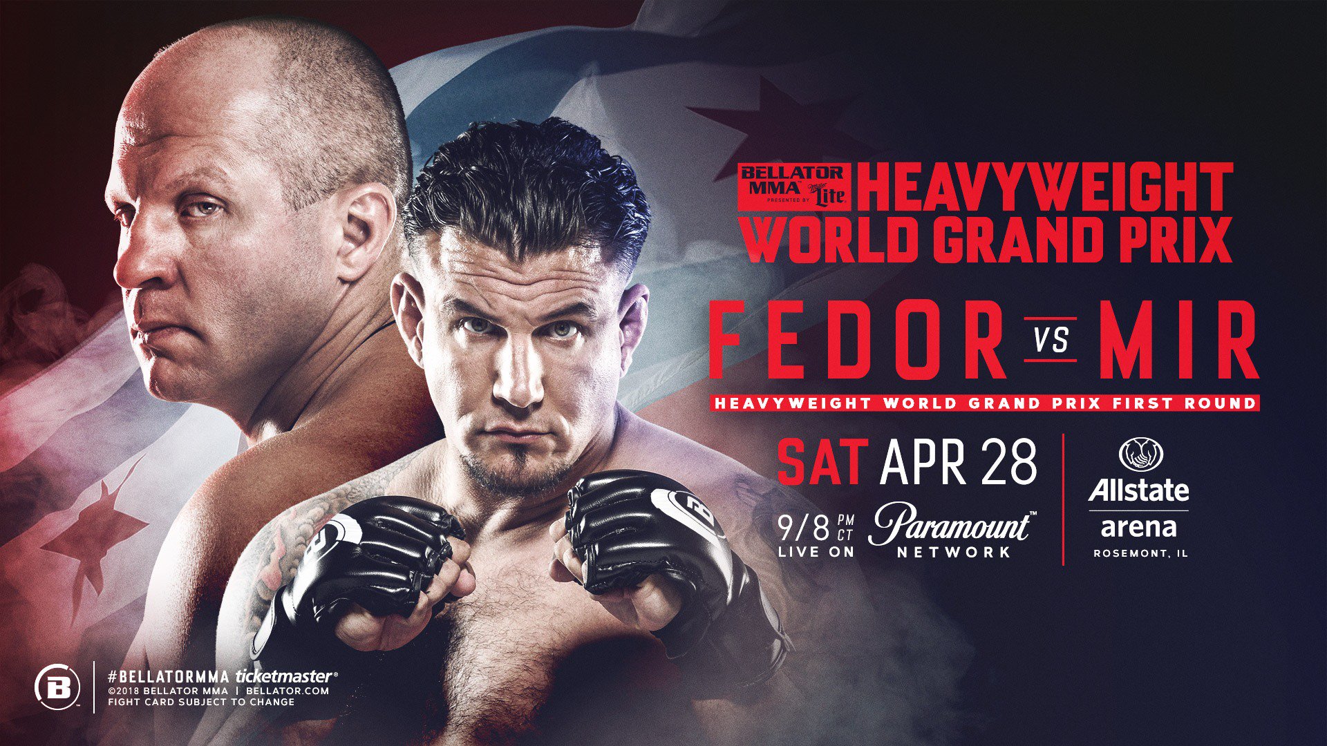 ゴング格闘技 Bellator 4月28日米国イリノイ州ローズモント ヘビー級gp1回戦 エメリヤーエンコ ヒョードルvsフランク ミア 2月16日米国コネチカット州アンキャスヴィル同1回戦 マット ミトリオンvs ロイ ネルソン モーvsベイダーは5月予定 ソネンvs